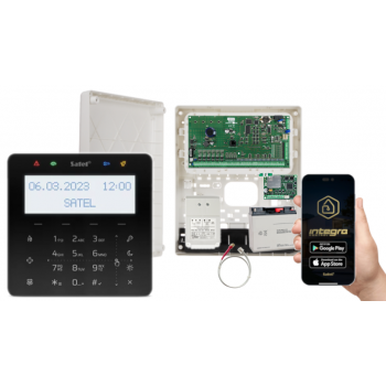 ZESTAW ALARMOWY SATEL INTEGRA 128 + INT-KSG2R-B + OPU-3P + AWT682 + 17Ah + INT-GSM LTE